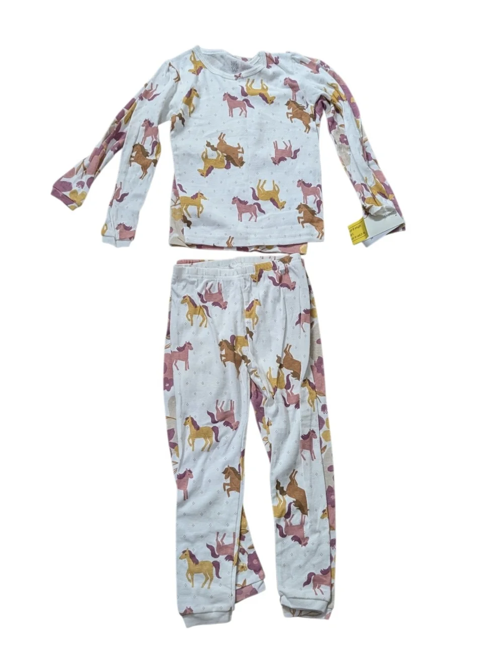 Carter's Girl's Horse Print Set Of 2 Pajama Set - Pink & Yellow Size 4T